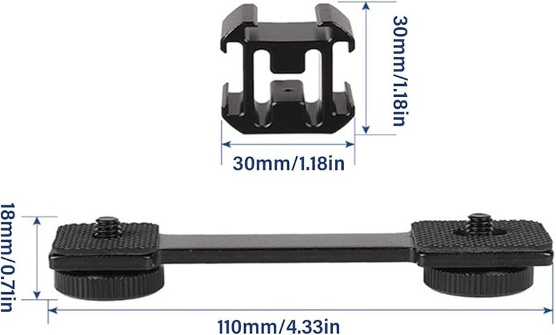 Triple Headed Hot Shoe Mount Metal Bracket Holder for Camera Lighting Photography - Image 4